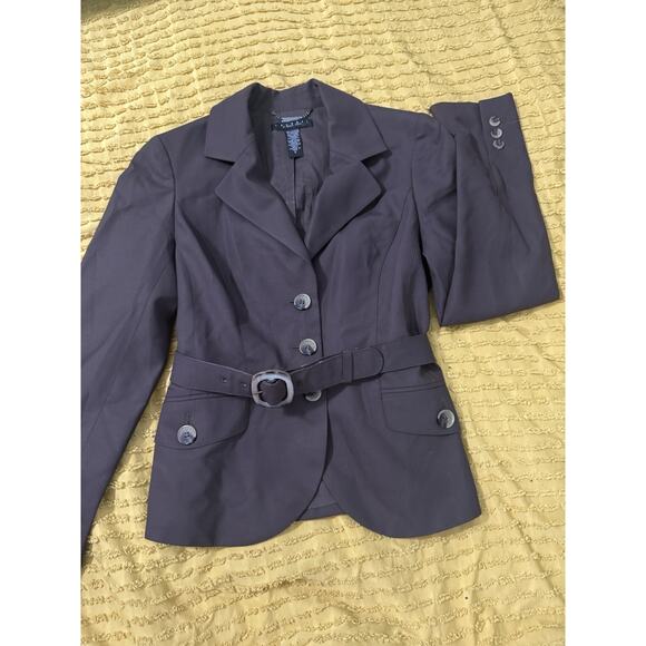 Women’s Laundry Chocolate Brown, Dark, Belted, Blazer Dress Jacket Size 6 - Picture 2 of 13